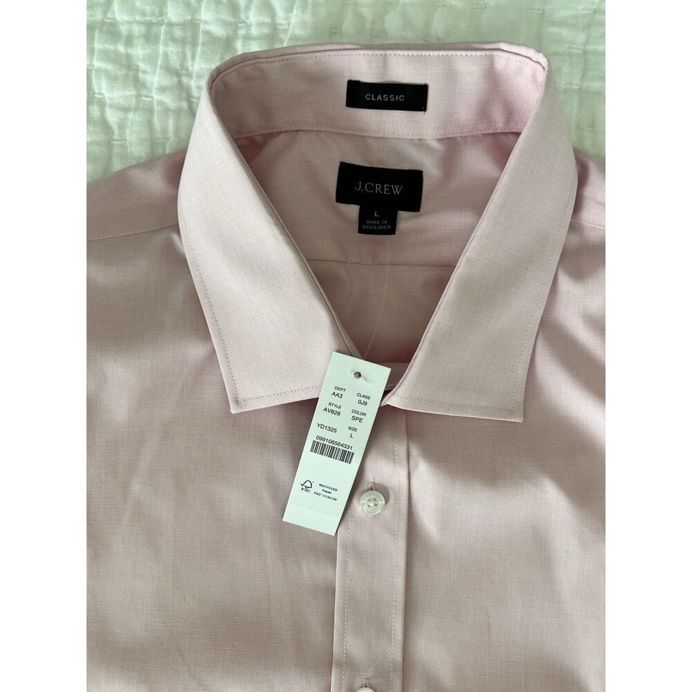NWT J. Crew Men’s Buttondown Dress Shirt Classic Fit Pink Size Large